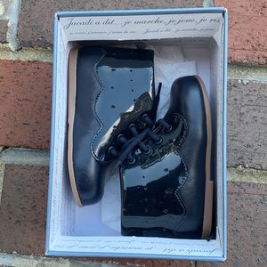 NEW Jacadi girl boots size 22 navy glossy